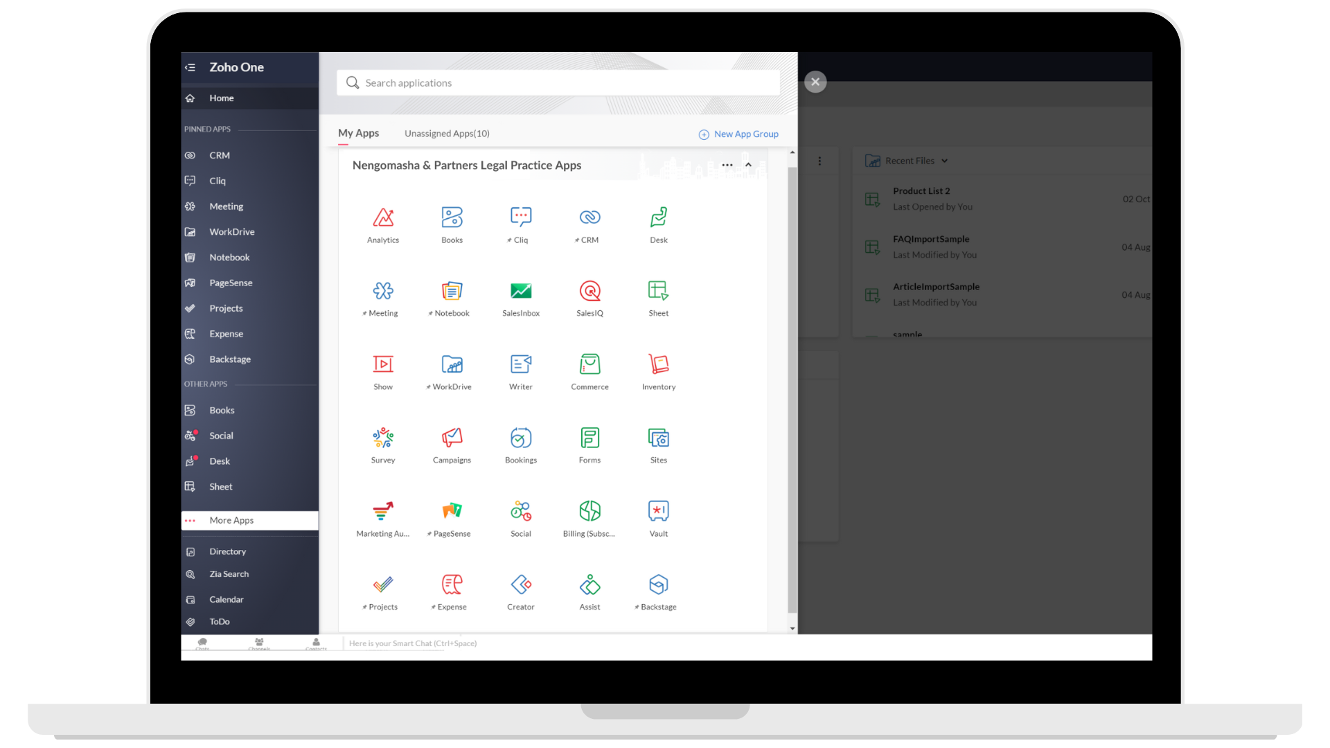 Zoho one business software